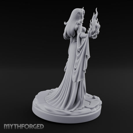 Flames Conjured Robes Billowing Elf Sorceress gallery 5