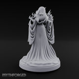Flames Conjured Robes Billowing Elf Sorceress Miniature for Dungeons and Dragons, Pathfinder or other TTRPGs