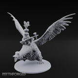 Flapping Bird Mounted Halfling Lord Miniature for Dungeons and Dragons, Pathfinder or other TTRPGs