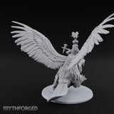 Flapping Bird Mounted Halfling Lord Miniature for Dungeons and Dragons, Pathfinder or other TTRPGs