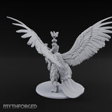 Flapping Bird Mounted Halfling Lord Miniature for Dungeons and Dragons, Pathfinder or other TTRPGs
