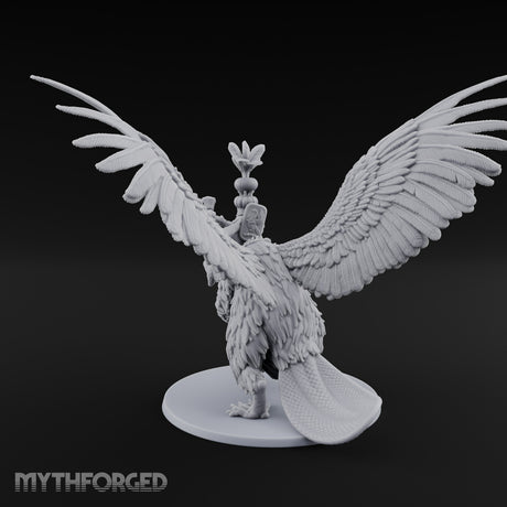 Flapping Bird Mounted Halfling Lord Miniature for Dungeons and Dragons, Pathfinder or other TTRPGs