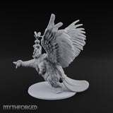 Flapping Bird Mounted Halfling Lord Miniature for Dungeons and Dragons, Pathfinder or other TTRPGs