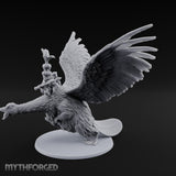 Flapping Bird Mounted Halfling Lord Miniature for Dungeons and Dragons, Pathfinder or other TTRPGs