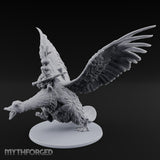 Flapping Bird Mounted Halfling Lord Miniature for Dungeons and Dragons, Pathfinder or other TTRPGs