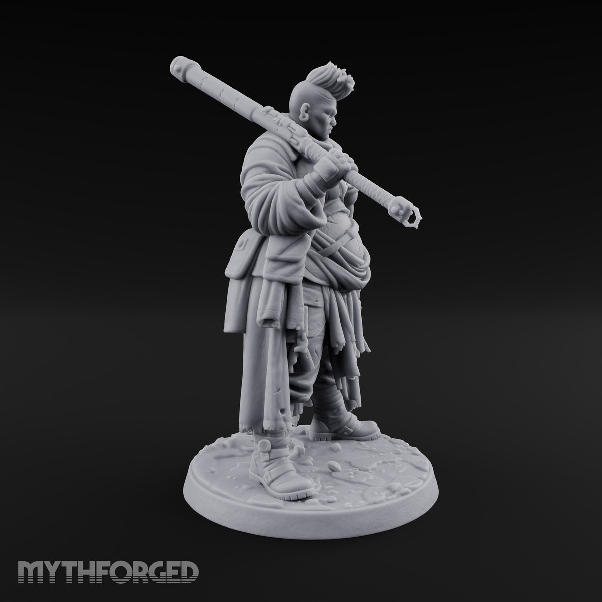 Mohawk Up, Coat Trailing Human Wasteland Pole Warrior