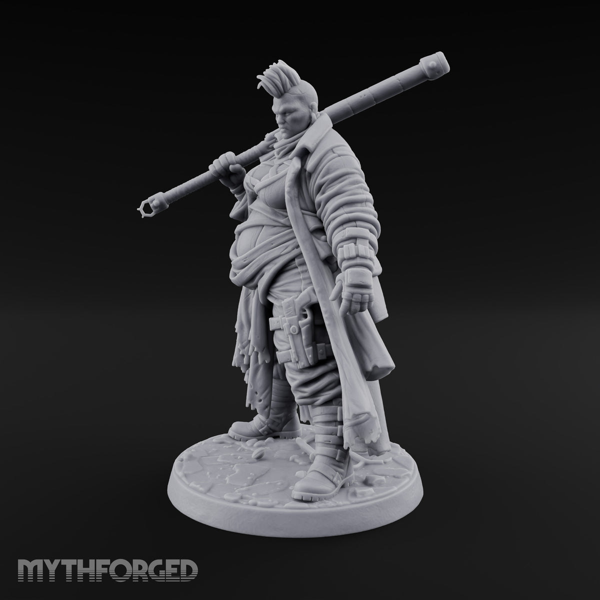 Mohawk Up, Coat Trailing Human Wasteland Pole Warrior