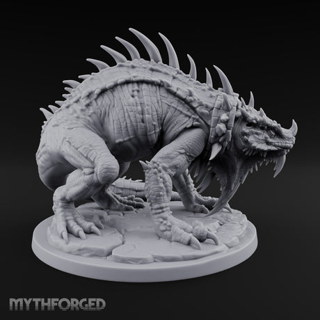 Collar Spiked, Spines Raised Giant Lizard
