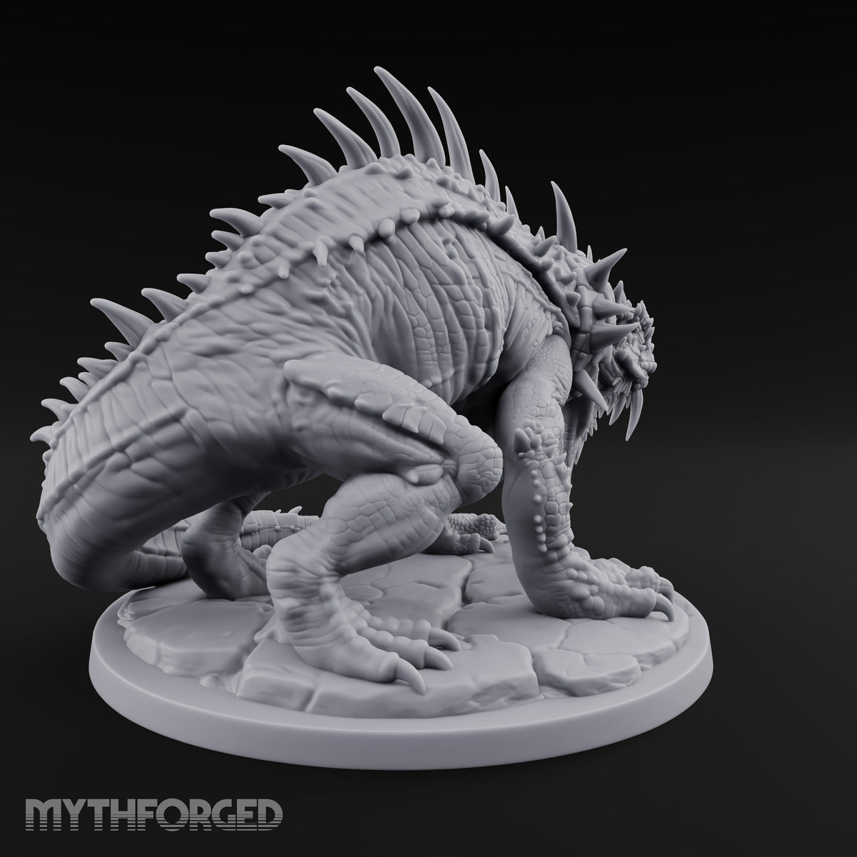 Collar Spiked, Spines Raised Giant Lizard