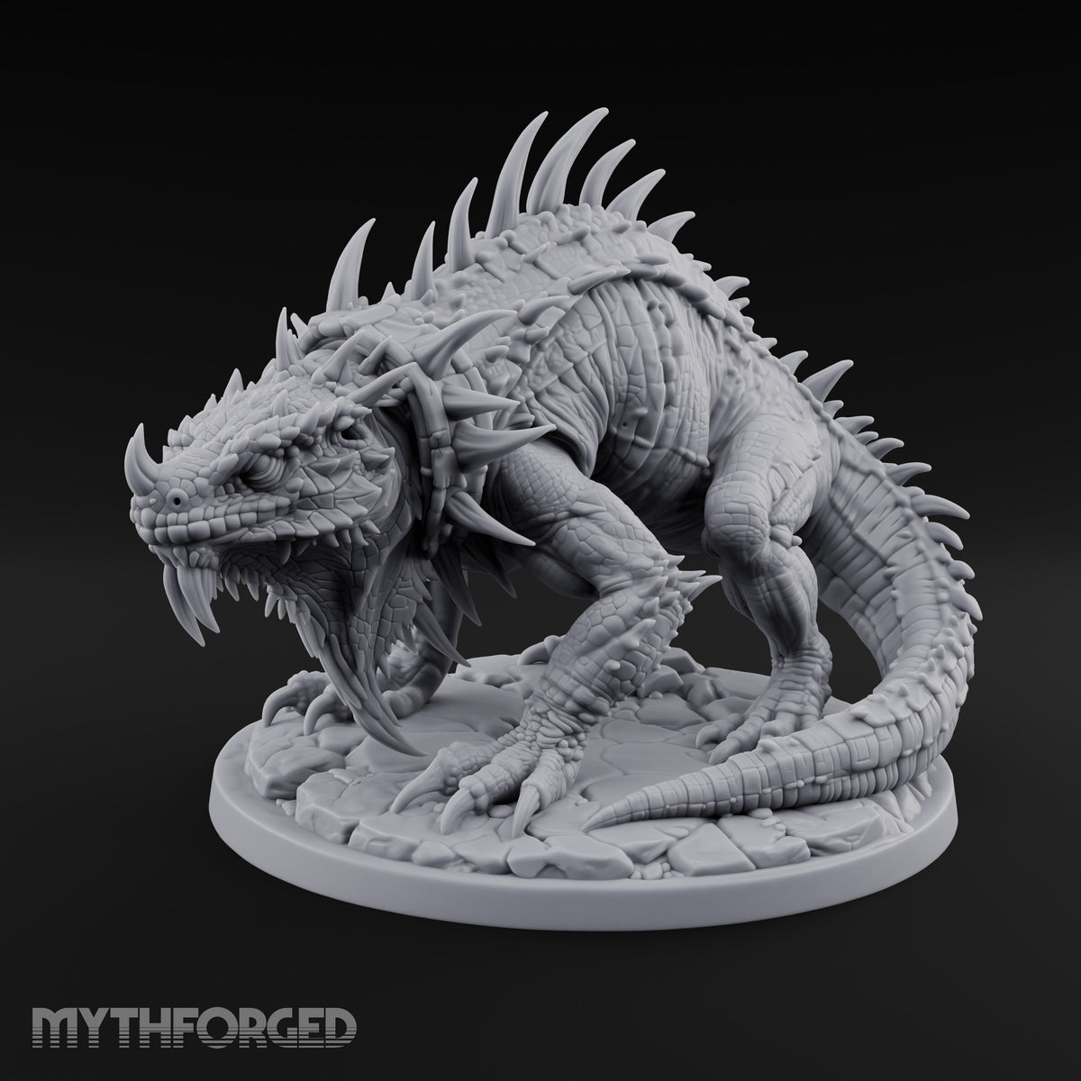 Collar Spiked, Spines Raised Giant Lizard