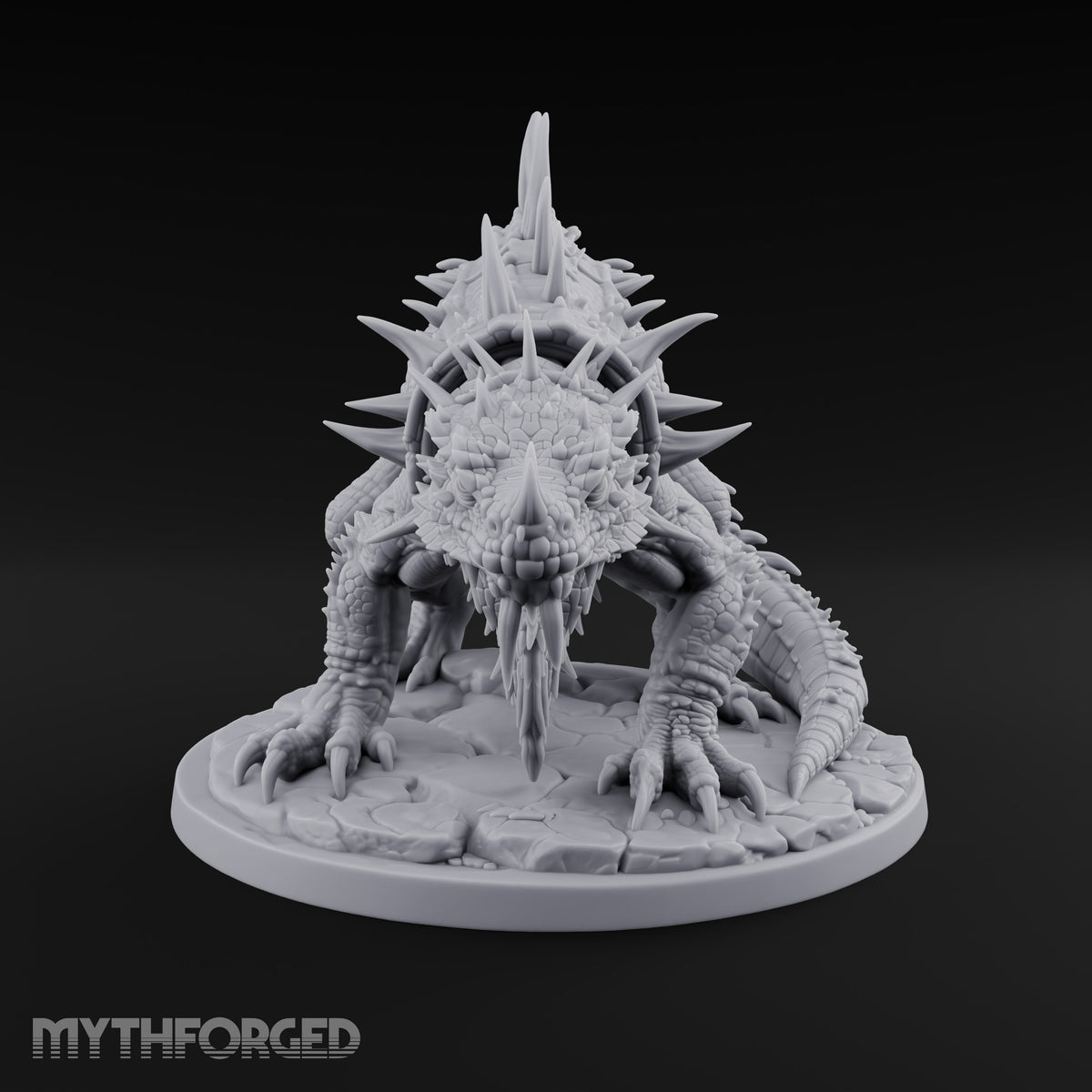 Collar Spiked, Spines Raised Giant Lizard