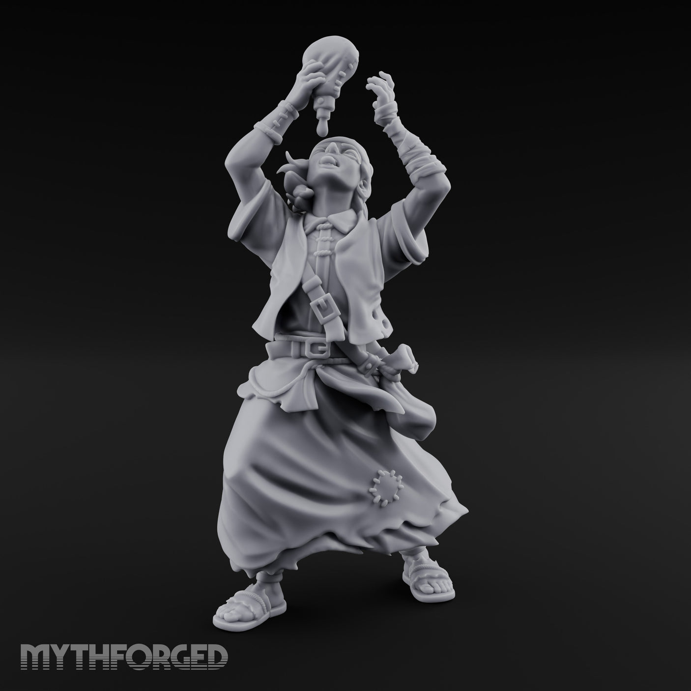 Flask Draining Alchemist Miniature for Dungeons and Dragons, Pathfinder or other TTRPGs