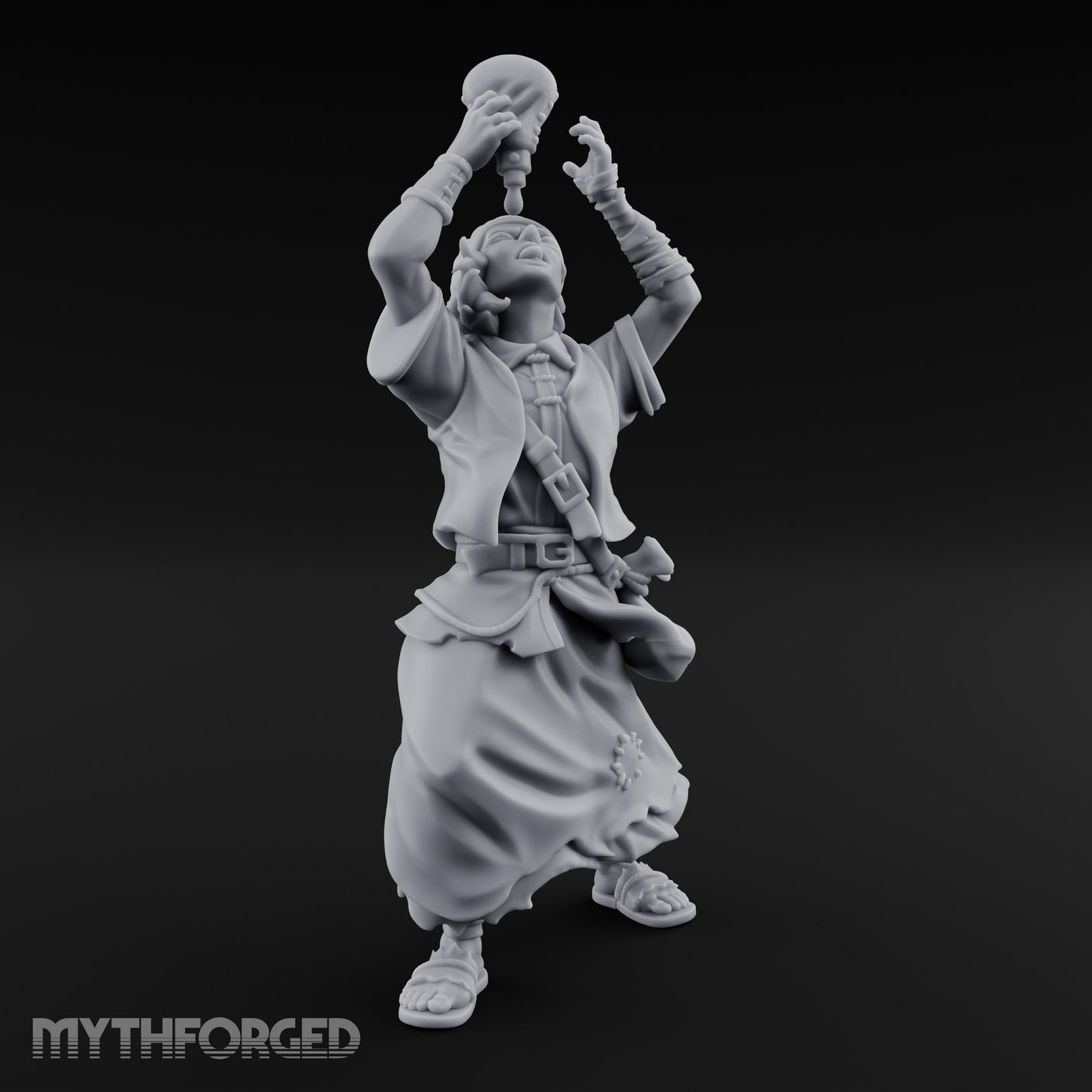 Flask Draining Alchemist Miniature for Dungeons and Dragons, Pathfinder or other TTRPGs