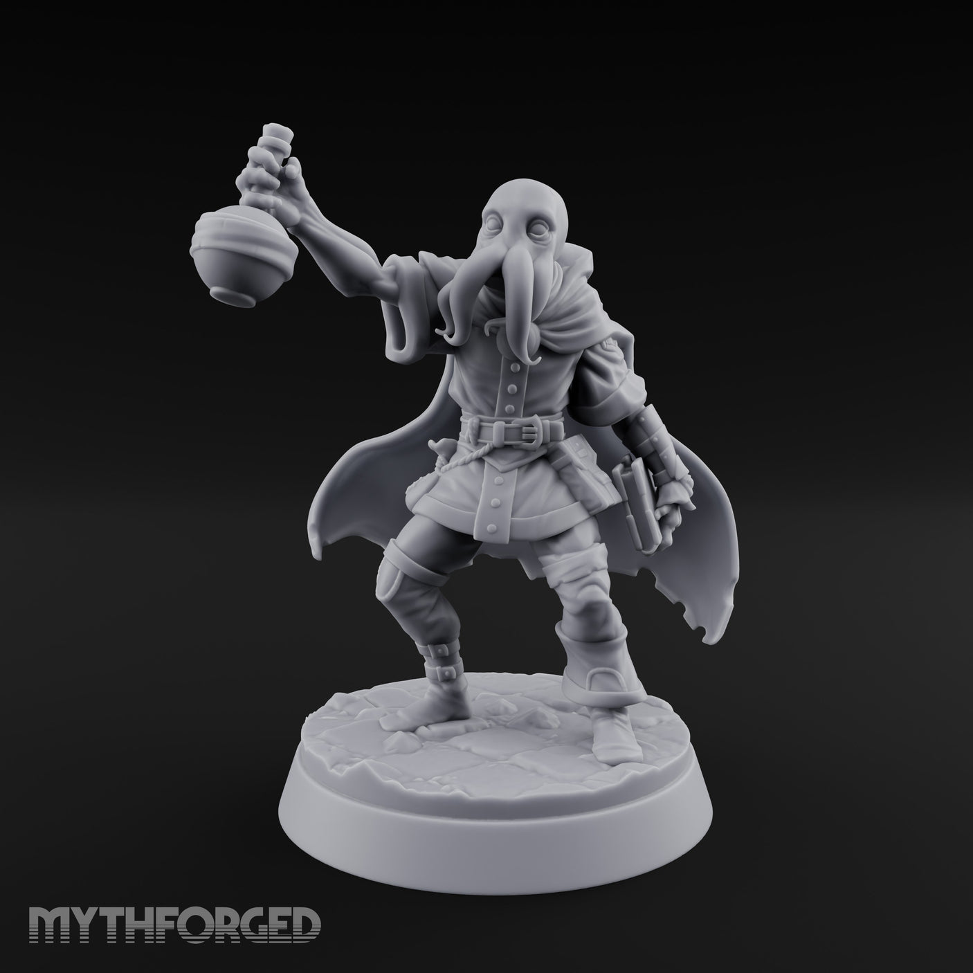 Flask Hurling Mind Flayer Alchemist Miniature for Dungeons and Dragons, Pathfinder or other TTRPGs
