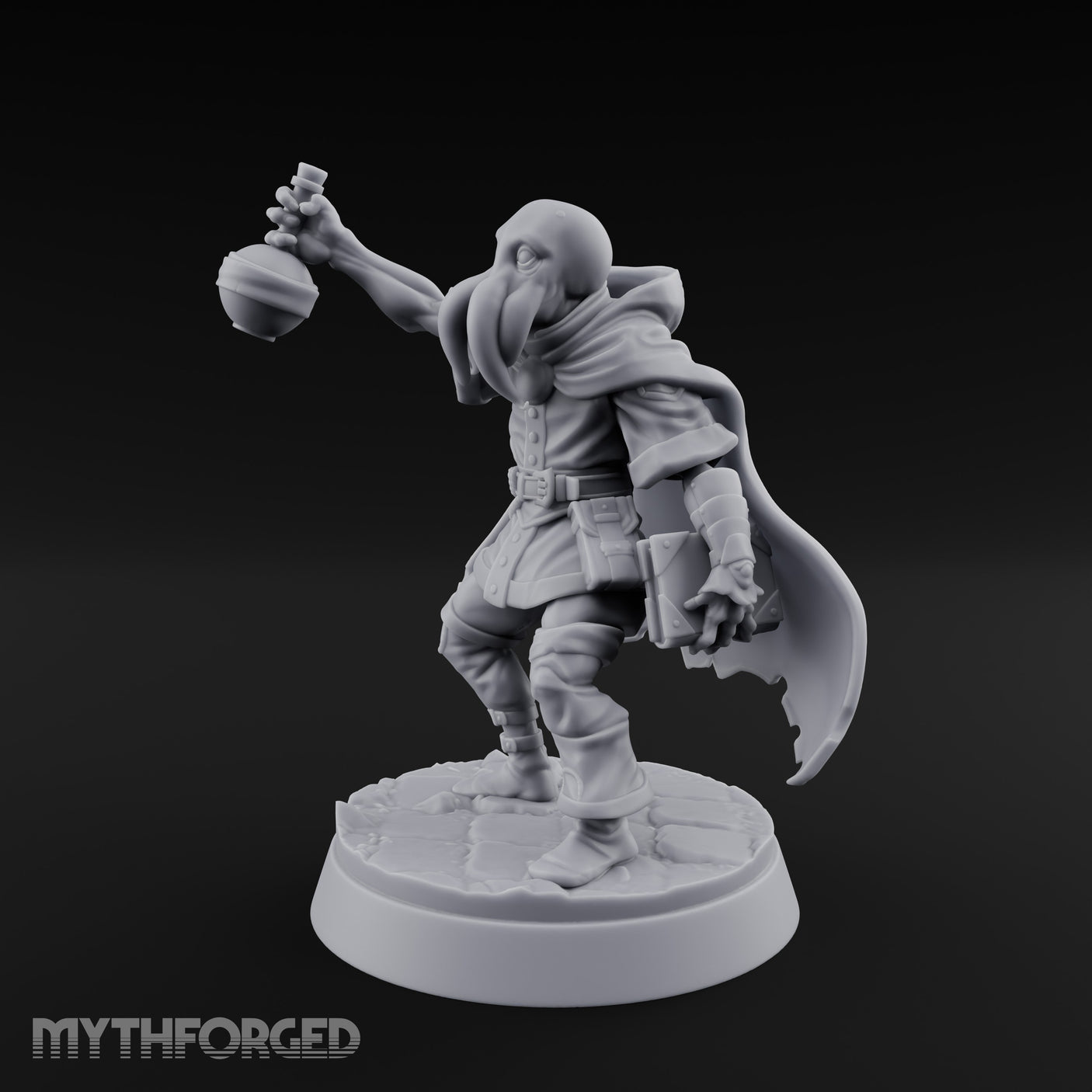Flask Hurling Mind Flayer Alchemist Miniature for Dungeons and Dragons, Pathfinder or other TTRPGs