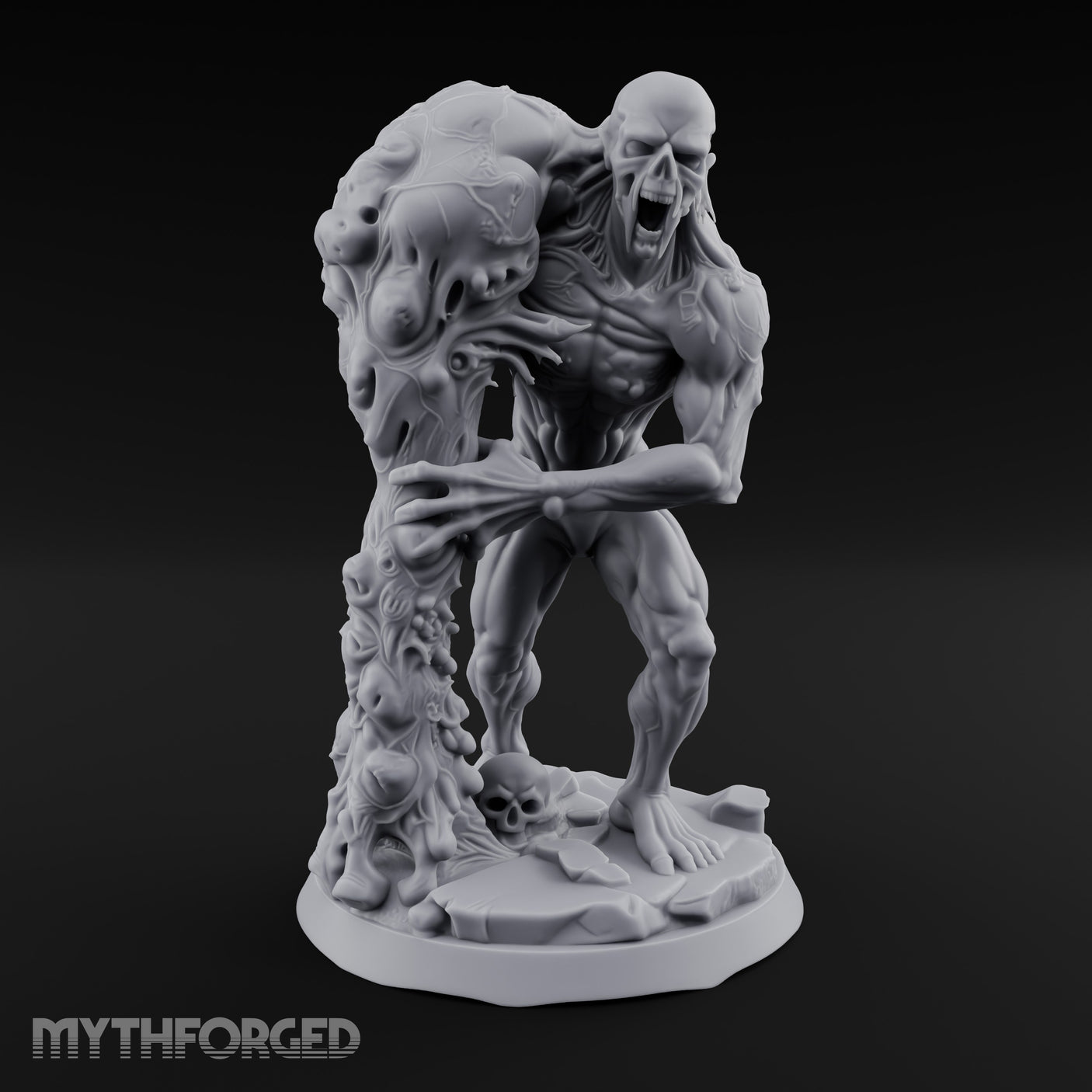 Flesh Tearing Screaming Zombie Abomination Miniature for Dungeons and Dragons, Pathfinder or other TTRPGs