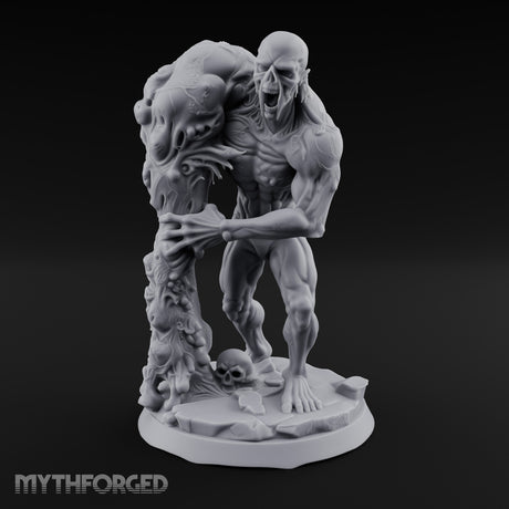 Flesh Tearing Screaming Zombie Abomination Miniature for Dungeons and Dragons, Pathfinder or other TTRPGs