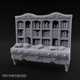 Fleur-de-Lis Drawer-Fronted Noble Grand Bookcase Desk Miniature for Dungeons and Dragons, Pathfinder or other TTRPGs
