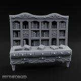 Fleur-de-Lis Drawer-Fronted Noble Grand Bookcase Desk Miniature for Dungeons and Dragons, Pathfinder or other TTRPGs