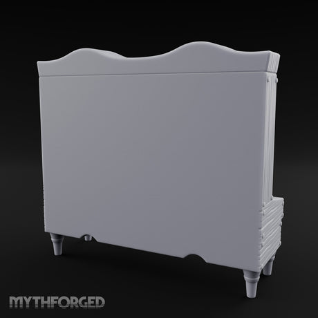 Fleur-de-Lis Drawer-Fronted Noble Grand Bookcase Desk Miniature for Dungeons and Dragons, Pathfinder or other TTRPGs