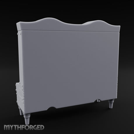 Fleur-de-Lis Drawer-Fronted Noble Grand Bookcase Desk Miniature for Dungeons and Dragons, Pathfinder or other TTRPGs