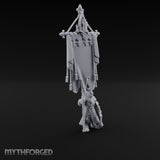 Fleur-de-Lis Tasselled Banner Bearing Human Standard Bearer Miniature for Dungeons and Dragons, Pathfinder or other TTRPGs