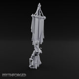 Fleur-de-Lis Tasselled Banner Bearing Human Standard Bearer Miniature for Dungeons and Dragons, Pathfinder or other TTRPGs