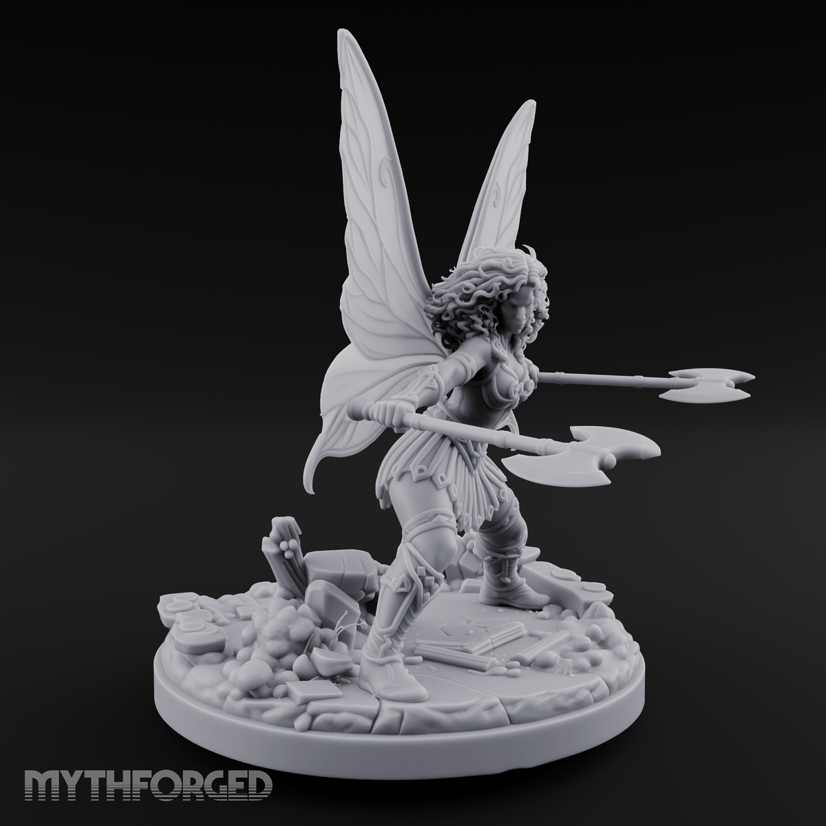 Dual Wand Casting Fairy Mage Miniature for Dungeons and Dragons, Pathfinder or other TTRPGs