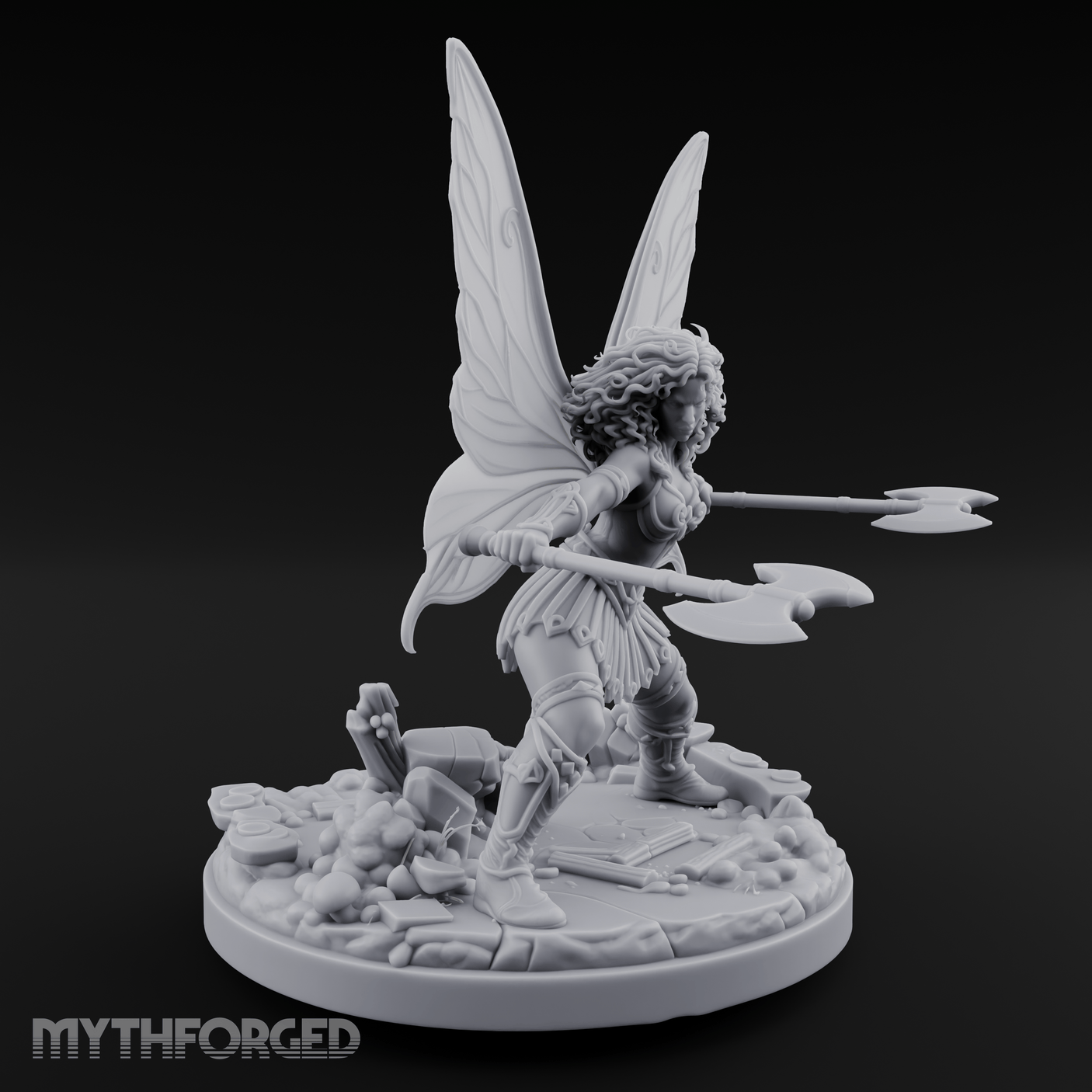 Dual Wand Casting Fairy Mage Miniature for Dungeons and Dragons, Pathfinder or other TTRPGs
