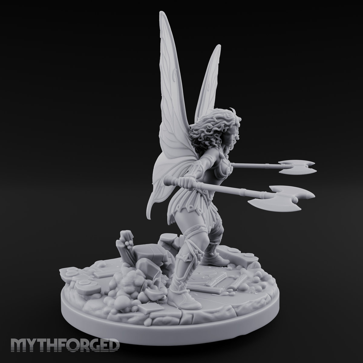 Dual Wand Casting Fairy Mage Miniature for Dungeons and Dragons, Pathfinder or other TTRPGs