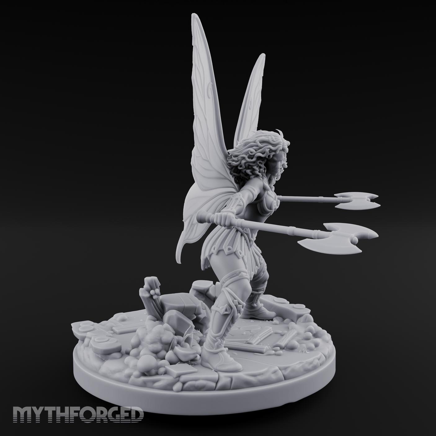 Dual Wand Casting Fairy Mage Miniature for Dungeons and Dragons, Pathfinder or other TTRPGs