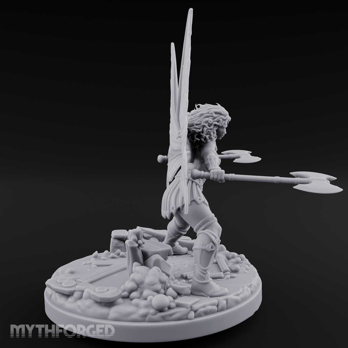 Dual Wand Casting Fairy Mage Miniature for Dungeons and Dragons, Pathfinder or other TTRPGs