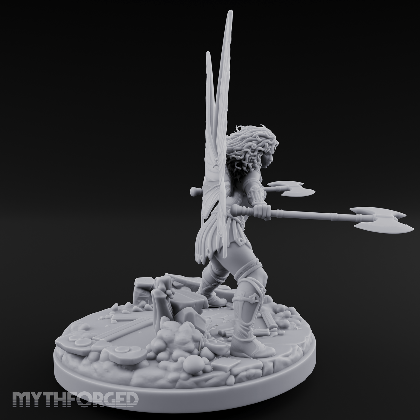 Dual Wand Casting Fairy Mage Miniature for Dungeons and Dragons, Pathfinder or other TTRPGs
