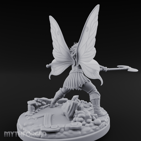 Dual Wand Casting Fairy Mage Miniature for Dungeons and Dragons, Pathfinder or other TTRPGs