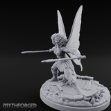 Dual Wand Casting Fairy Mage Miniature for Dungeons and Dragons, Pathfinder or other TTRPGs