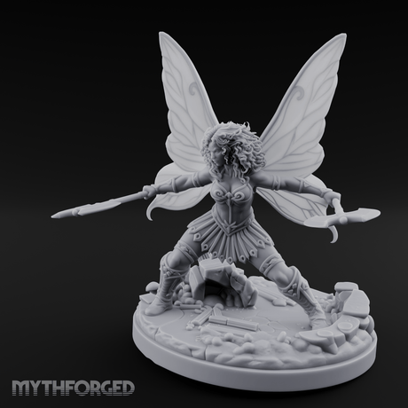 Dual Wand Casting Fairy Mage Miniature for Dungeons and Dragons, Pathfinder or other TTRPGs