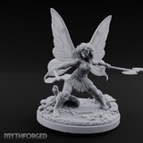 Dual Wand Casting Fairy Mage Miniature for Dungeons and Dragons, Pathfinder or other TTRPGs