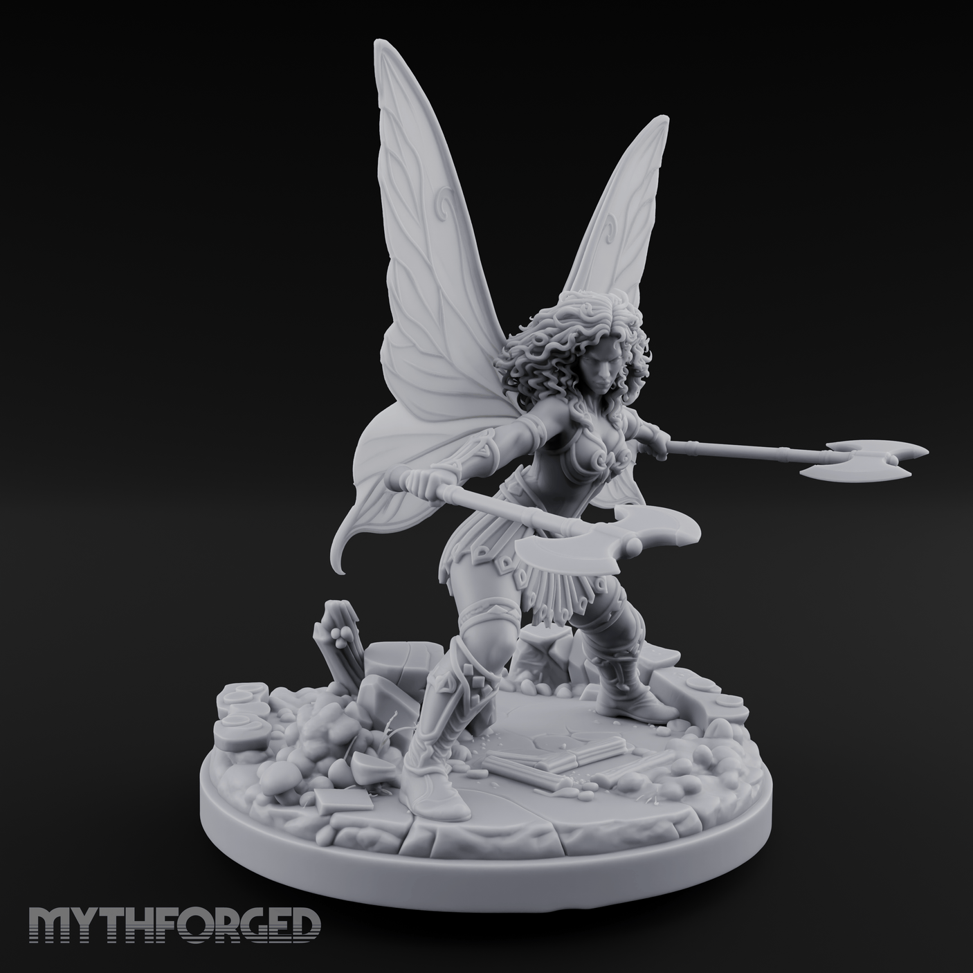 Dual Wand Casting Fairy Mage Miniature for Dungeons and Dragons, Pathfinder or other TTRPGs