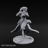 Flute Playing Knee Raised Elf Bard Miniature for Dungeons and Dragons, Pathfinder or other TTRPGs
