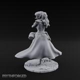 Flute Playing Knee Raised Elf Bard Miniature for Dungeons and Dragons, Pathfinder or other TTRPGs