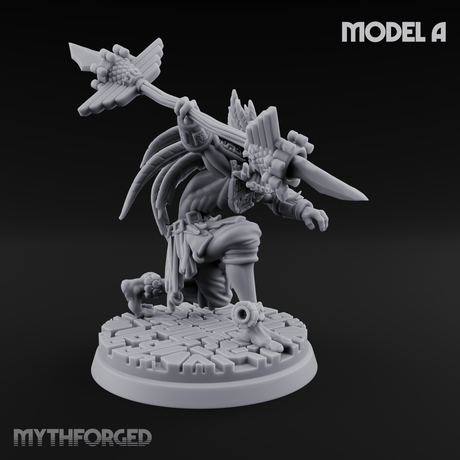 Aztec Inspired Spear Held High Hobgoblin Warrior A Miniature for Dungeons and Dragons, Pathfinder or other TTRPGs
