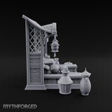 Grapes Weighed, Prices Shouted Wooden Food Market Stalls Set — A