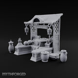 Grapes Weighed, Prices Shouted Wooden Food Market Stall A