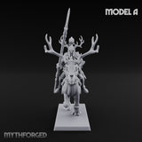 Antlered Cavalry Charging Wild Hunt Rider A Miniature for Dungeons and Dragons, Pathfinder or other TTRPGs