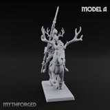 Antlered Cavalry Charging Wild Hunt Rider A Miniature for Dungeons and Dragons, Pathfinder or other TTRPGs