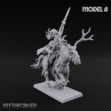 Antlered Cavalry Charging Wild Hunt Rider A Miniature for Dungeons and Dragons, Pathfinder or other TTRPGs