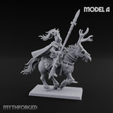 Antlered Cavalry Charging Wild Hunt Rider A Miniature for Dungeons and Dragons, Pathfinder or other TTRPGs