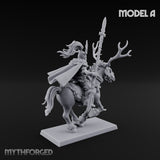 Antlered Cavalry Charging Wild Hunt Rider A Miniature for Dungeons and Dragons, Pathfinder or other TTRPGs