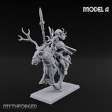 Antlered Cavalry Charging Wild Hunt Rider A Miniature for Dungeons and Dragons, Pathfinder or other TTRPGs