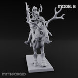 Antlered Cavalry Charging Wild Hunt Rider B Miniature for Dungeons and Dragons, Pathfinder or other TTRPGs